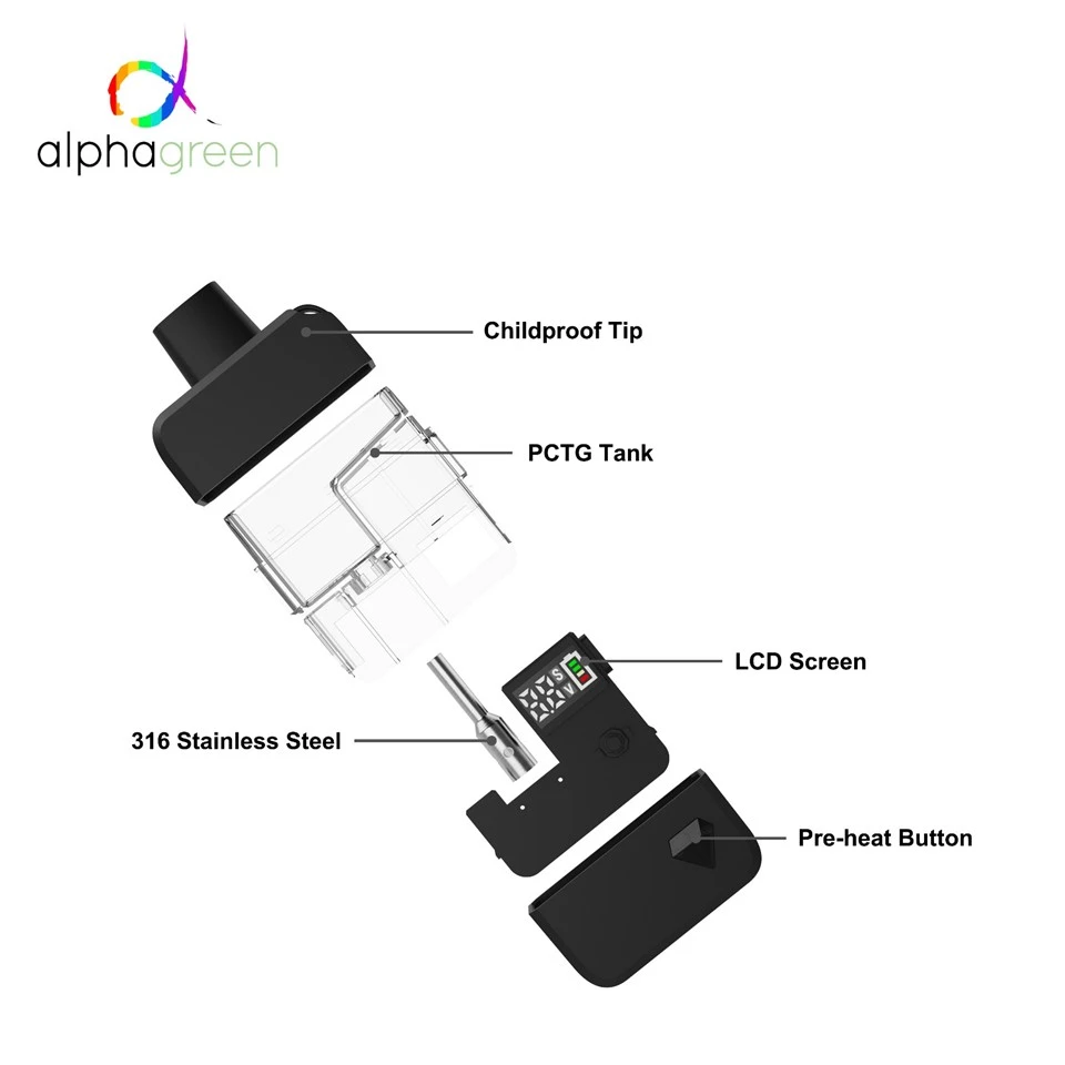 AD4320B Button-Activated Preheat Vape Device